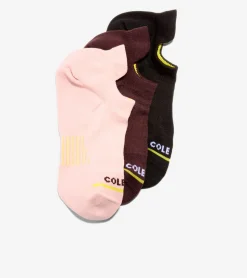 Cole Haan Socks*3 Pair ZER&Oslash;GRAND Baselayer Liner Socks Burgundy