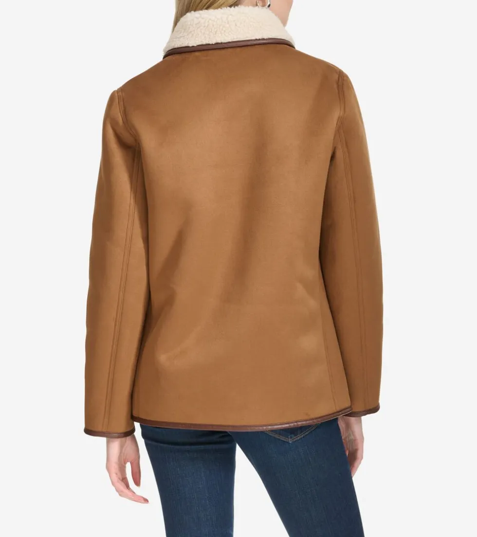 Cole Haan Leather & Suede Jackets|Outerwear*Faux Suede Shearling Jacket Hazelnut