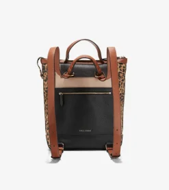 Cole Haan Backpacks*Grand Ambition Small Convertible Luxe Backpack Leopard-Black-DarkChocolate-BritishTan-Sesame