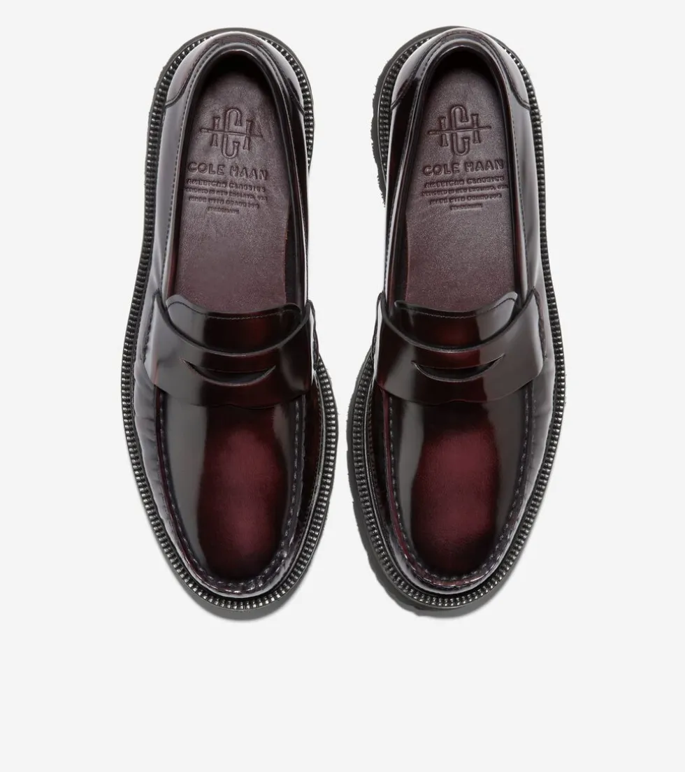 Cole Haan Extended Sizes & Widths|Dress Shoes*Men's American Classics Penny Loafer DeepBurgundy-Black