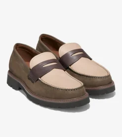 Cole Haan Loafers & Drivers*Men's American Classics Penny Loafer DeepOlive-DarkChocolate