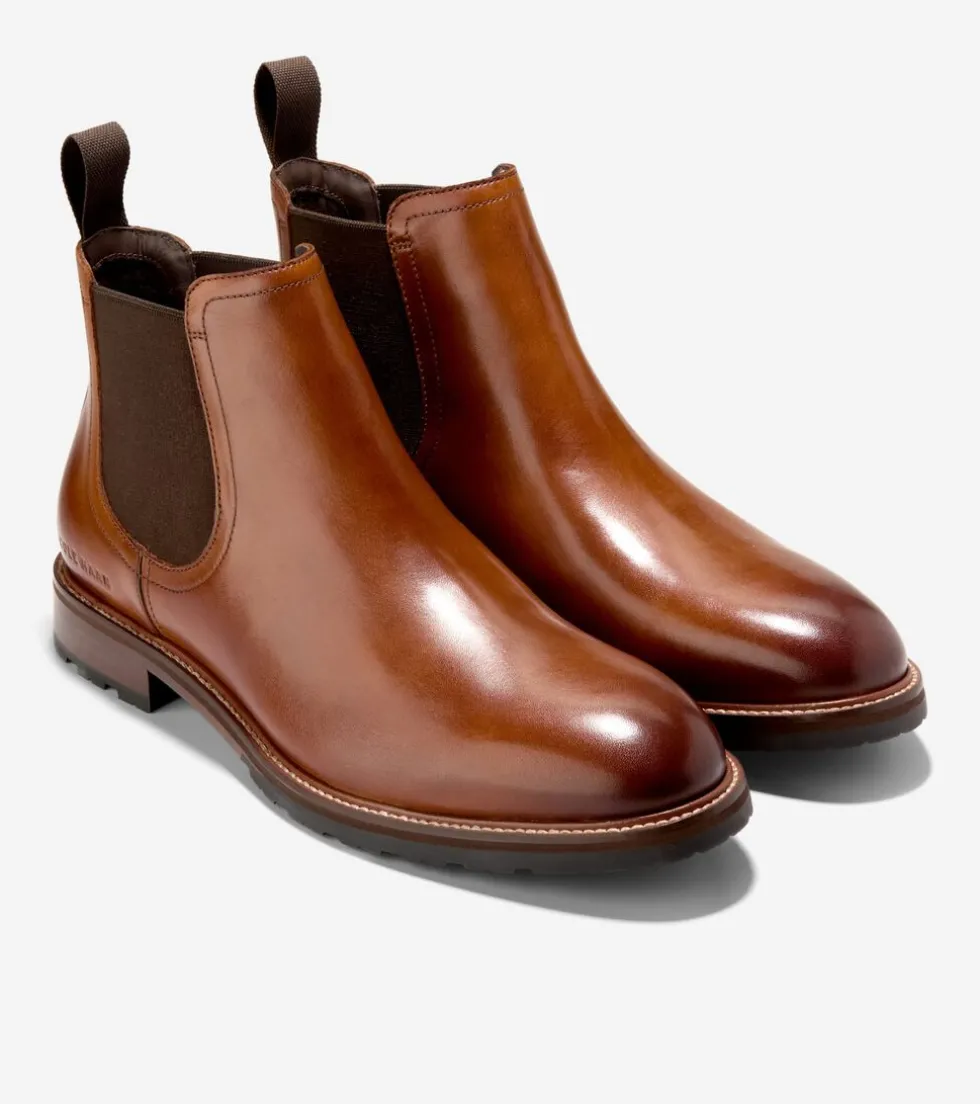 Cole Haan Dress Shoes|Boots*Men's Berkshire Lug Water-Resistant Chelsea Boots BritishTan-DarkChocolate