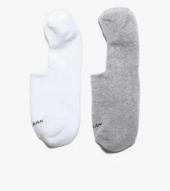 Cole Haan Socks*Men's Casual Cushion Sock Liner &ndash; 2 Pack White-GreyHeather