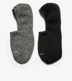 Cole Haan Socks*Men's Casual Cushion Sock Liner &ndash; 2 Pack Black-GreyHeather