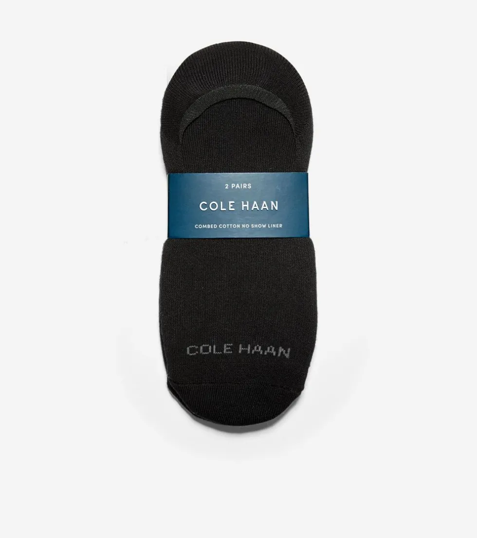 Cole Haan Socks*Men's Casual Cushion Sock Liner – 2 Pack Black