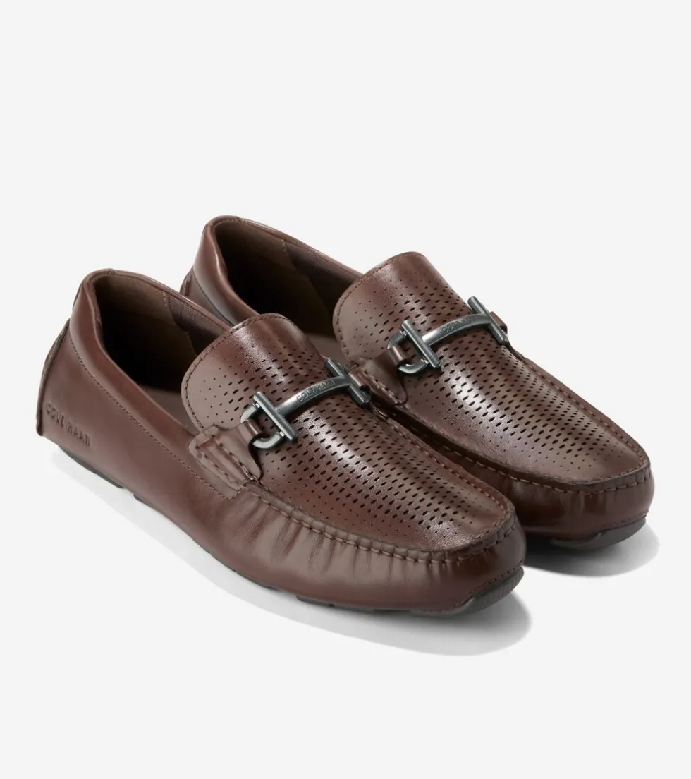 Cole Haan Dress Shoes|Loafers & Drivers*Men's Grand Laser Bit Driving Loafers Lava-BlackWalnut
