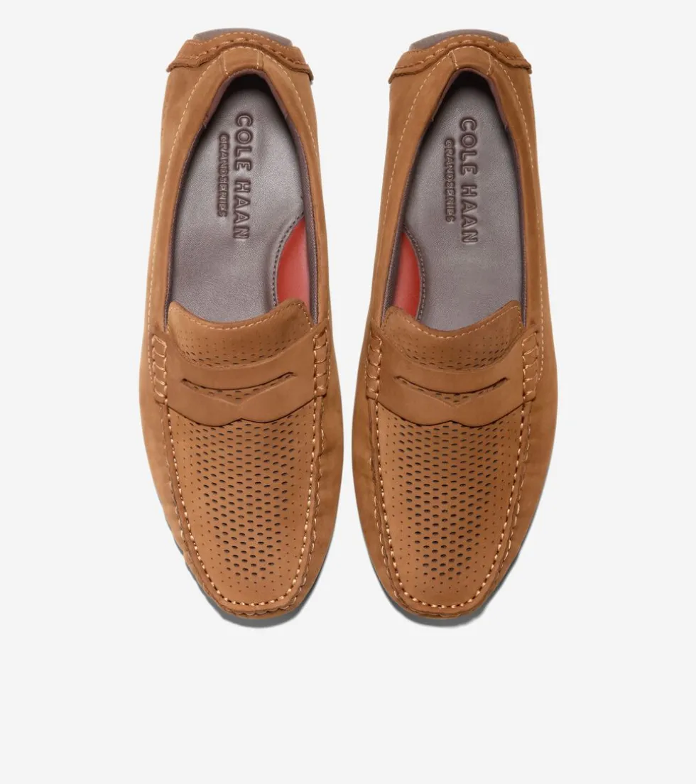 Cole Haan Loafers & Drivers*Men's Grand Laser Penny Drivers GoldenHoney-Madeira