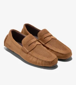 Cole Haan Loafers & Drivers*Men's Grand Laser Penny Drivers GoldenHoney-Madeira