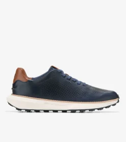 Cole Haan Extended Sizes & Widths|Sneakers*Men's GrandPrø Ashland Laser Perforated Sneakers NavyBlazer-BritishTan-Ivory
