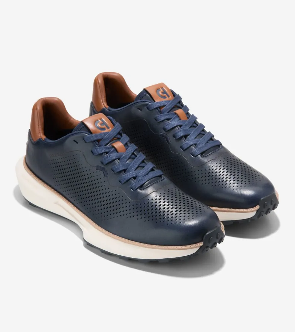 Cole Haan Extended Sizes & Widths|Sneakers*Men's GrandPrø Ashland Laser Perforated Sneakers NavyBlazer-BritishTan-Ivory