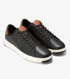 Cole Haan Extended Sizes & Widths|Sneakers*Men's GrandPr&oslash; Tennis Sneakers Black-BritishTan