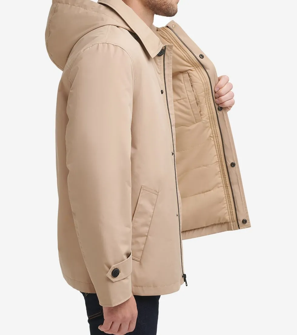 Cole Haan Rain Jackets|Outerwear*Men's Hooded Rain Jacket Tan