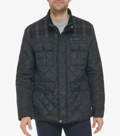 Cole Haan Quilted Jackets|Outerwear*Men's Mix Media Diamond Quilted Jacket Black