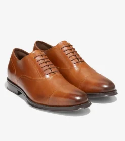 Cole Haan Dress Shoes|Oxfords*Men's Modern Classics Cap Toe Oxfords BritishTan-DarkChocolate