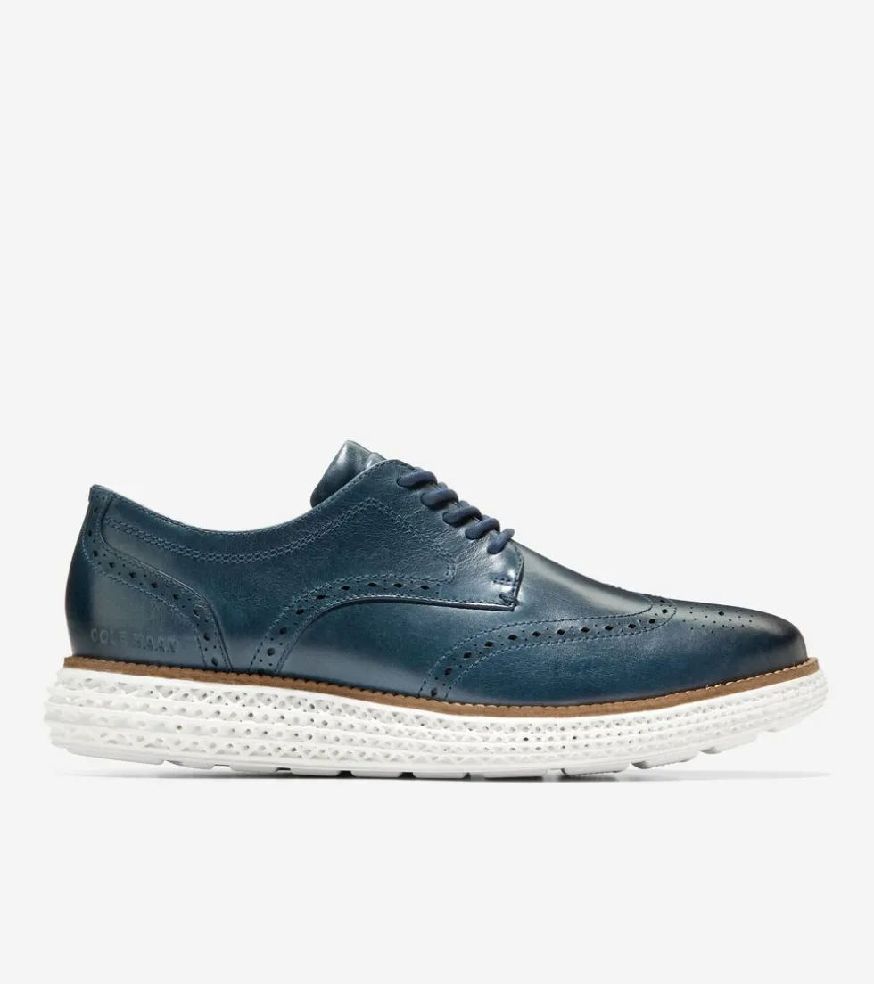 Cole Haan Dress Shoes|Oxfords*Men's ØriginalGrand 2.0 Wingtip Oxfords OrionBlue-White