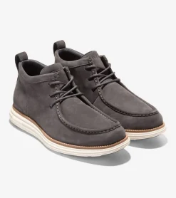 Cole Haan Boots*Men's &Oslash;riginalGrand Moc Toe Chukka Boots Pavement-NaturalTan-Ivory