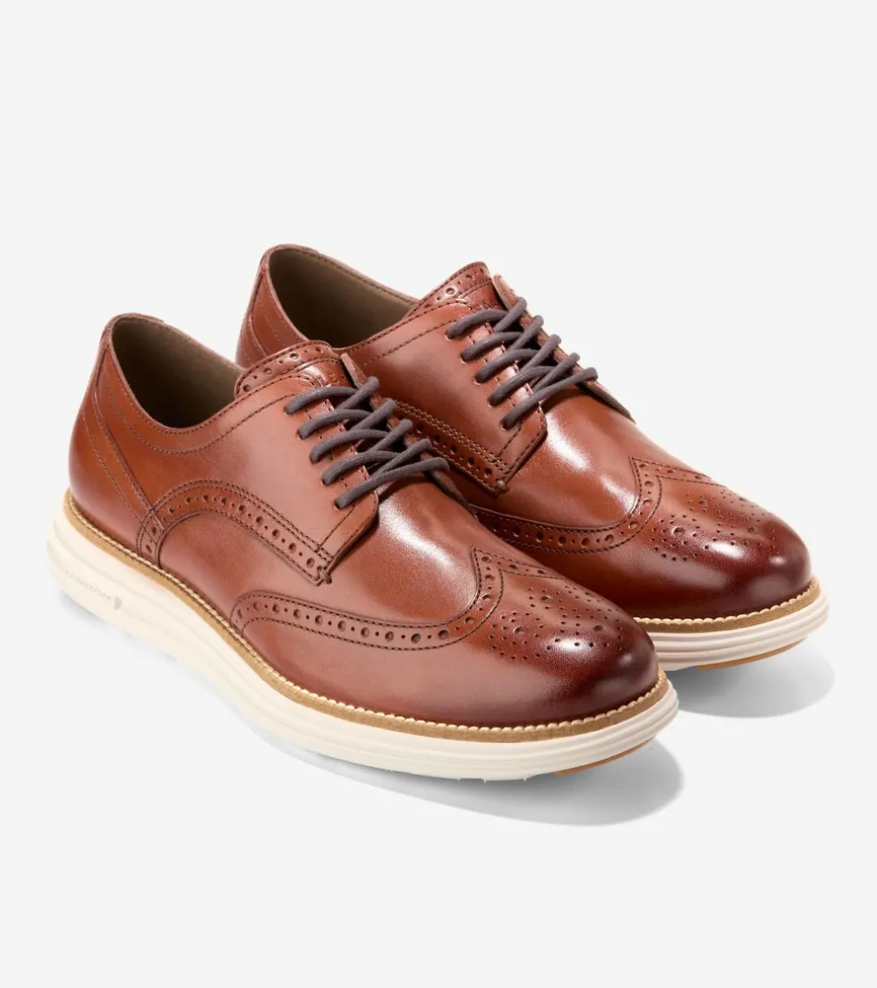 Cole Haan Extended Sizes & Widths|Dress Shoes*Men's ØriginalGrand Remastered Wingtip Oxfords Woodbury-Ivory