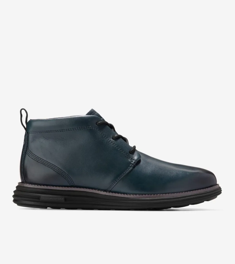 Cole Haan Dress Shoes|Boots*Men's ØriginalGrand Remastered Waterproof Chukka Boots Blueberry-Pavement-Black