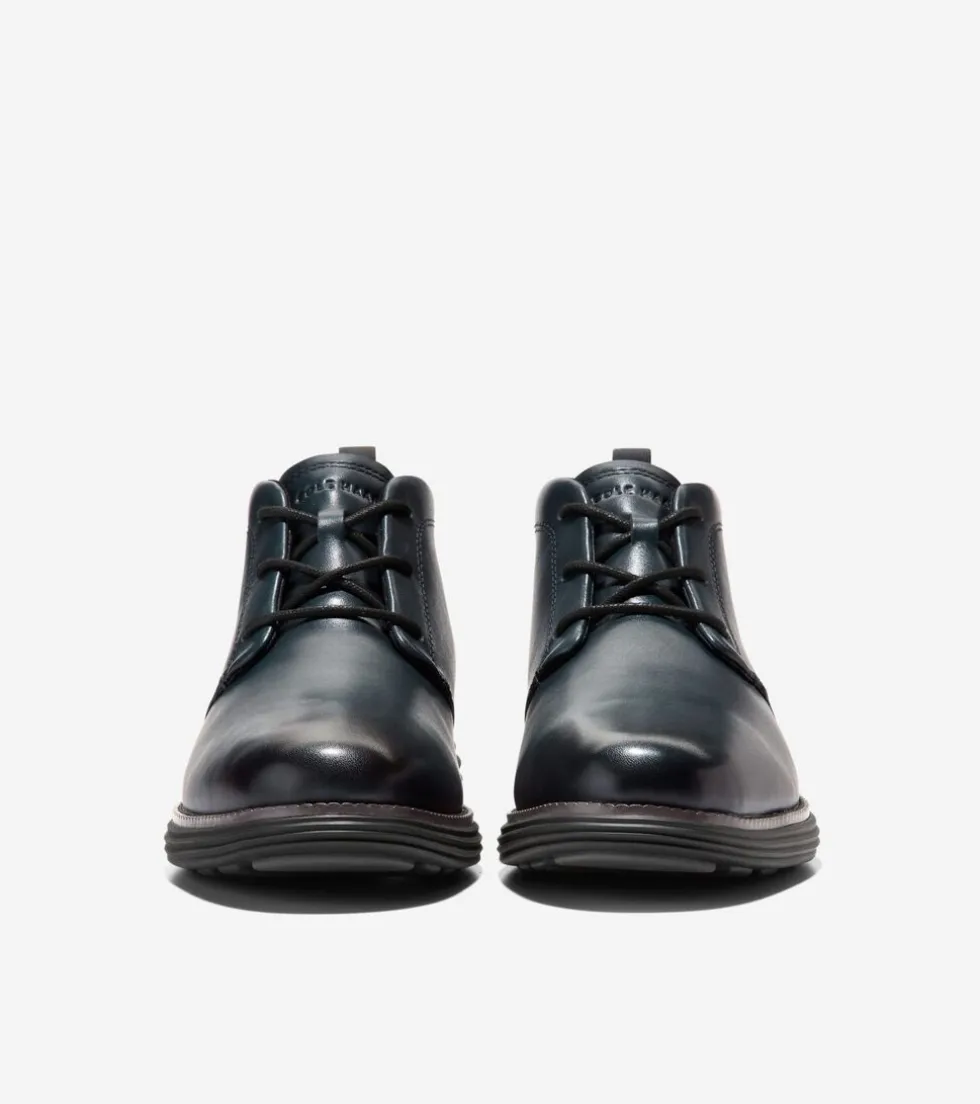 Cole Haan Dress Shoes|Boots*Men's ØriginalGrand Remastered Waterproof Chukka Boots Blueberry-Pavement-Black