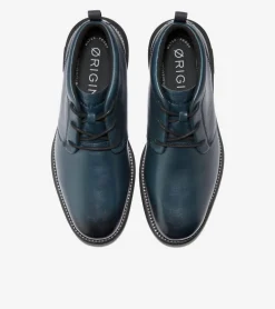 Cole Haan Dress Shoes|Boots*Men's ØriginalGrand Remastered Waterproof Chukka Boots Blueberry-Pavement-Black