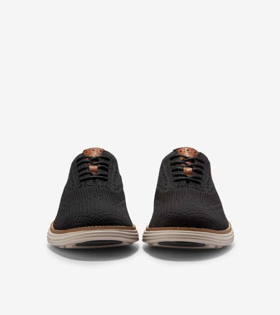 Cole Haan Extended Sizes & Widths|Dress Shoes*Men's ØriginalGrand Remastered Stitchlite™ Oxfords Black-BritishTan-SilverLiningStitchlite™