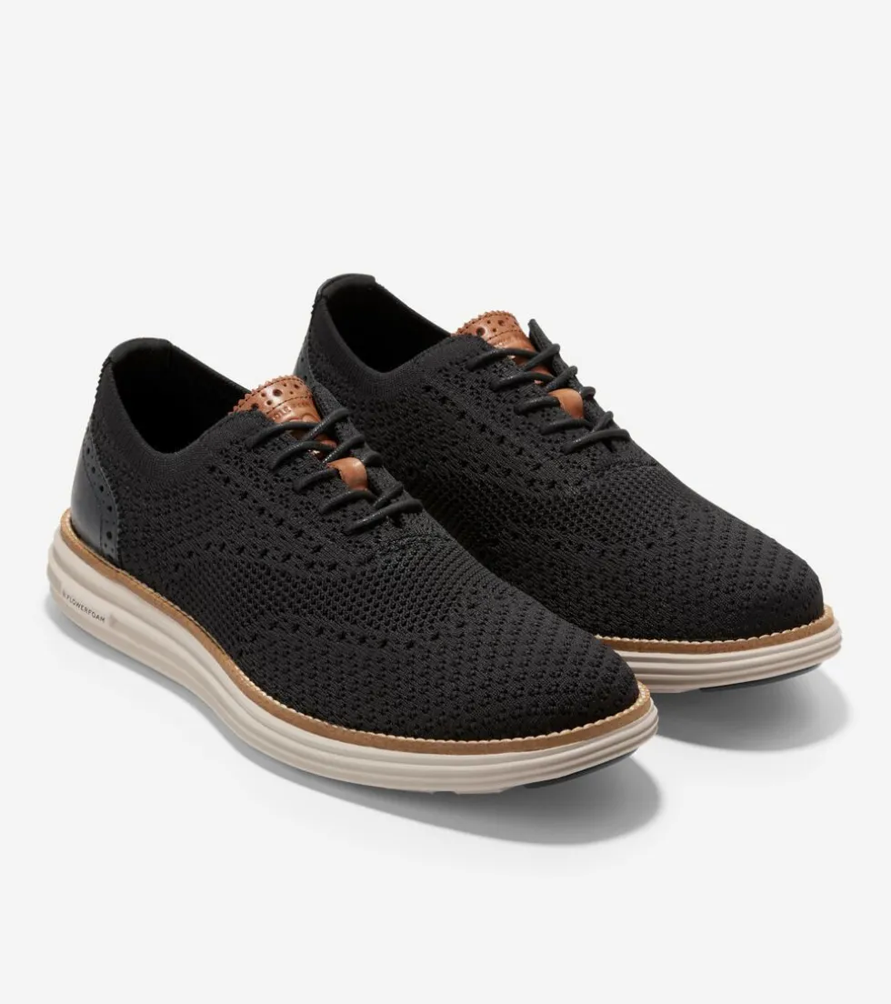 Cole Haan Extended Sizes & Widths|Dress Shoes*Men's ØriginalGrand Remastered Stitchlite™ Oxfords Black-BritishTan-SilverLiningStitchlite™