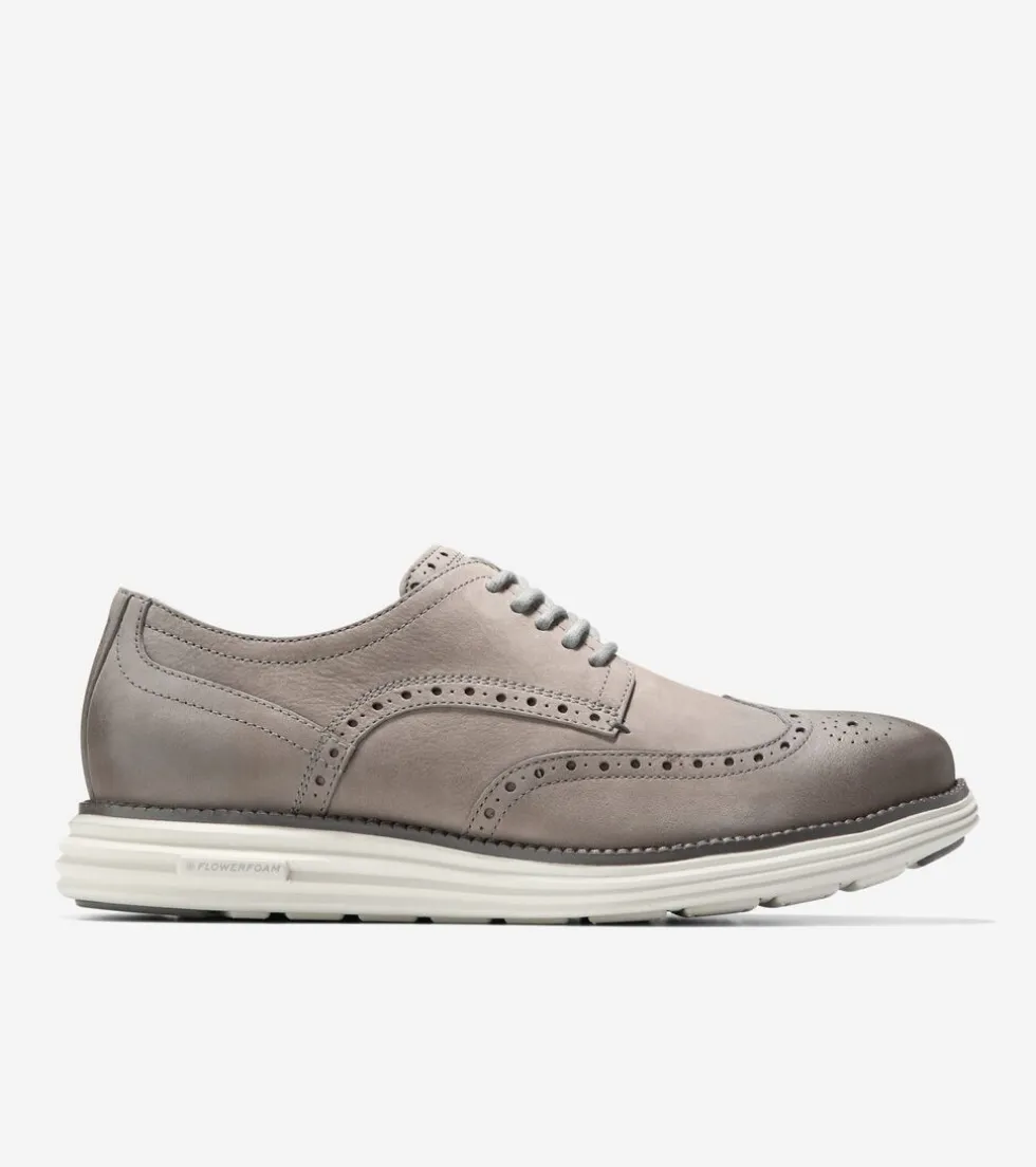 Cole Haan Extended Sizes & Widths|Oxfords*Men's ØriginalGrand Remastered Wingtip Oxfords Titanium-SilverBirch