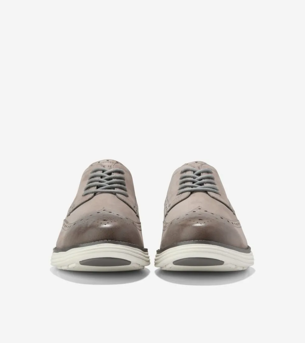 Cole Haan Extended Sizes & Widths|Oxfords*Men's ØriginalGrand Remastered Wingtip Oxfords Titanium-SilverBirch