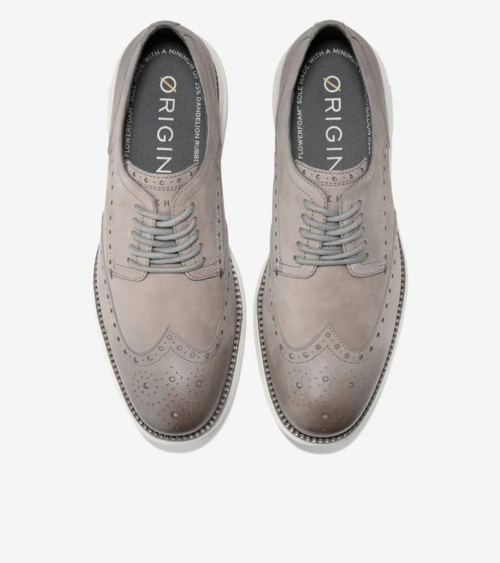 Cole Haan Extended Sizes & Widths|Oxfords*Men's ØriginalGrand Remastered Wingtip Oxfords Titanium-SilverBirch