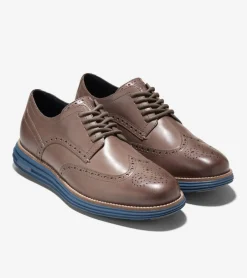 Cole Haan Extended Sizes & Widths|Dress Shoes*Men's ØriginalGrand Remastered Wingtip Oxfords Lava-Blueberry