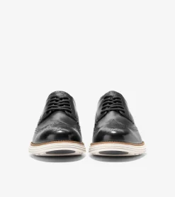 Cole Haan Extended Sizes & Widths|Dress Shoes*Men's &Oslash;riginalGrand Remastered Wingtip Oxfords Black-Ivory