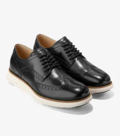 Cole Haan Extended Sizes & Widths|Dress Shoes*Men's &Oslash;riginalGrand Remastered Wingtip Oxfords Black-Ivory
