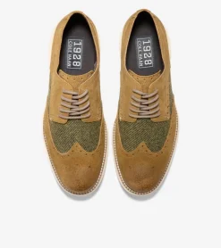 Cole Haan Dress Shoes|Oxfords*Men's &Oslash;riginalGrand Remastered Wingtip Oxfords DesertOlive-AlabasterGleam