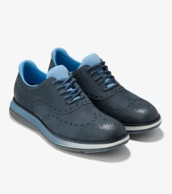 Cole Haan Dress Shoes|Oxfords*Men's &Oslash;riginalGrand Ultra Waterproof Wingtip Oxfords Blueberry-Pavement