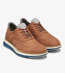 Cole Haan Extended Sizes & Widths|Dress Shoes*Men's ØriginalGrand Ultra Wingtip Oxfords BritishTanNubuck