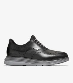 Cole Haan Extended Sizes & Widths|Dress Shoes*Men's &Oslash;riginalGrand Ultra Wingtip Oxfords BlackLeather-QuietShade