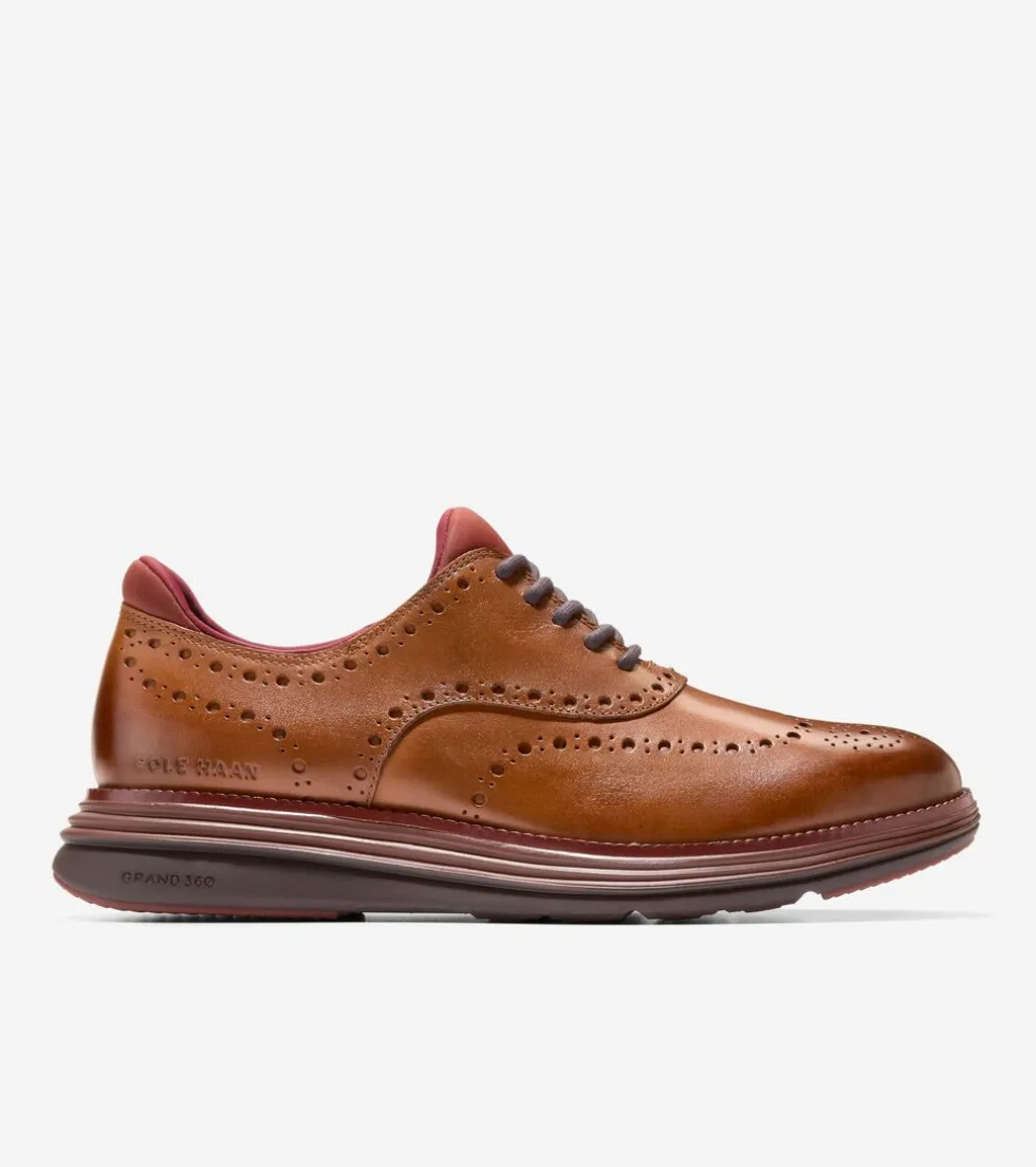 Cole Haan Dress Shoes|Oxfords*Men's ØriginalGrand Ultra Wingtip Oxfords BritishTan-Chocolate