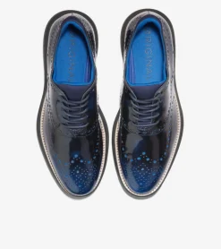 Cole Haan Dress Shoes|Oxfords*Men's &Oslash;riginalGrand Ultra Wingtip Oxfords PacificBlueBrush-Off-Black