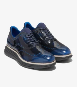 Cole Haan Dress Shoes|Oxfords*Men's &Oslash;riginalGrand Ultra Wingtip Oxfords PacificBlueBrush-Off-Black