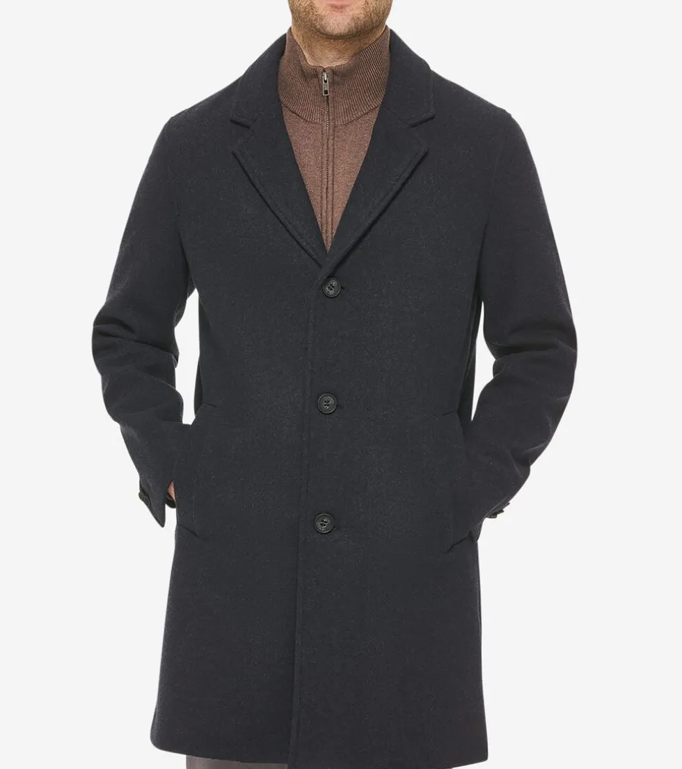 Cole Haan Wool Coats|Car Coats & Blazers*Men's Single-Breasted Top Coat Navy