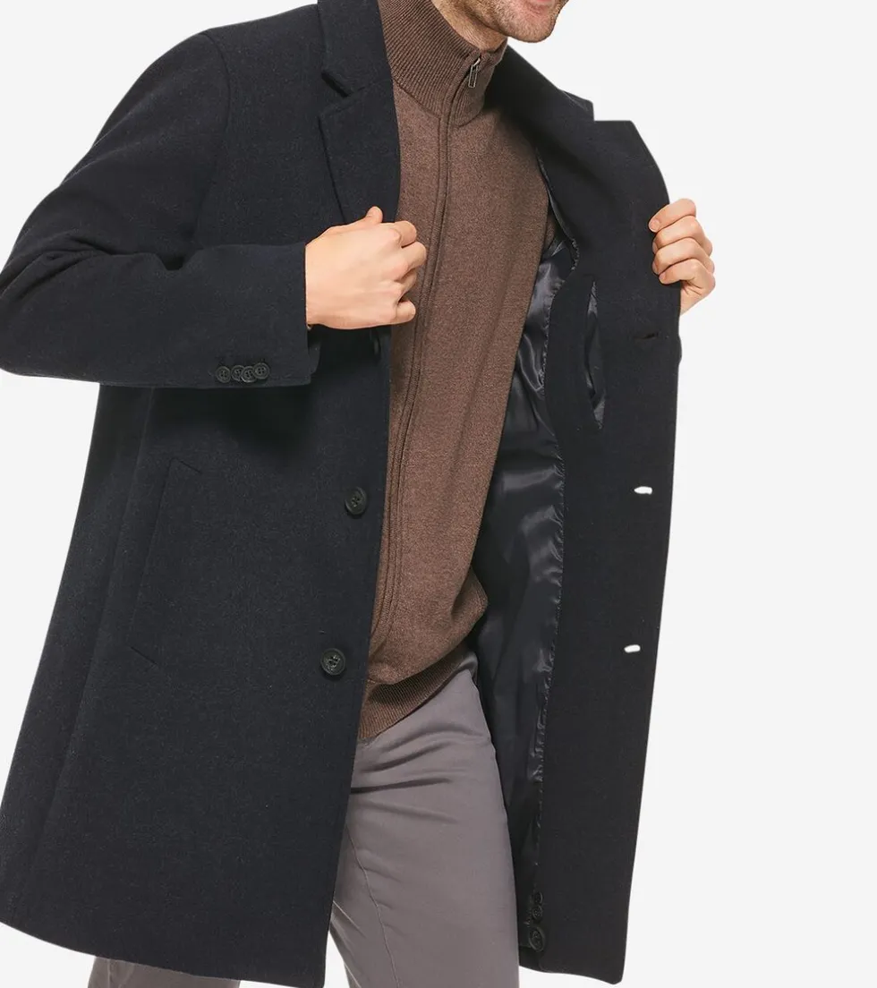 Cole Haan Wool Coats|Car Coats & Blazers*Men's Single-Breasted Top Coat Navy
