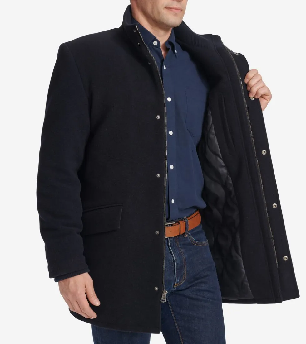 Cole Haan Wool Coats|Car Coats & Blazers*Men's Stand Collar Car Coat Navy
