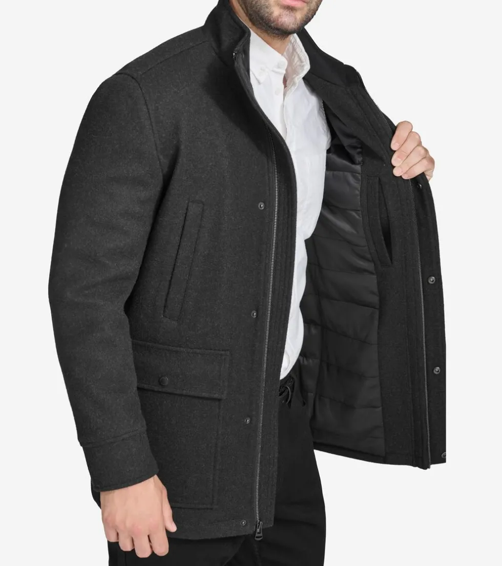 Cole Haan Wool Coats|Car Coats & Blazers*Men's Stretch Wool Coat Black