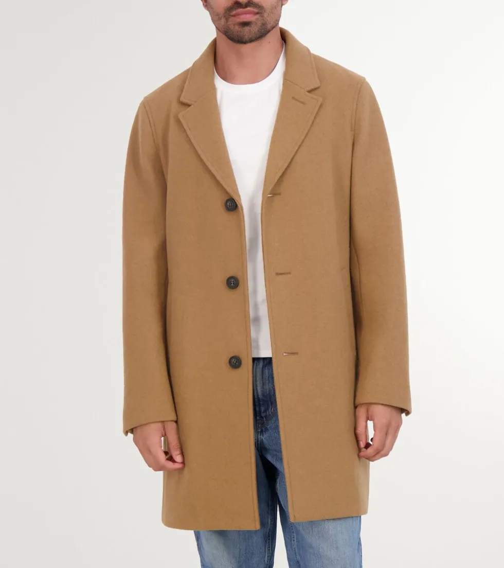Cole Haan Wool Coats|Car Coats & Blazers*Men's Stretch Wool Top Coat Camel