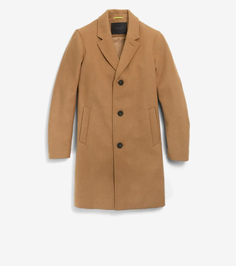 Cole Haan Wool Coats|Car Coats & Blazers*Men's Stretch Wool Top Coat Camel