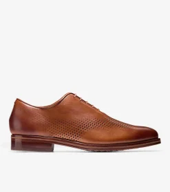 Cole Haan Extended Sizes & Widths|Dress Shoes*Men's Washington Grand Laser Wingtip Oxfords BritishTanLeather