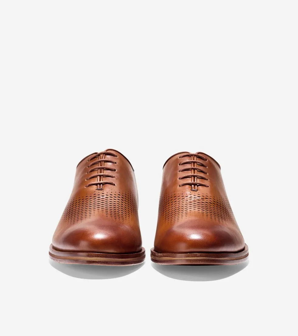 Cole Haan Extended Sizes & Widths|Dress Shoes*Men's Washington Grand Laser Wingtip Oxfords BritishTanLeather
