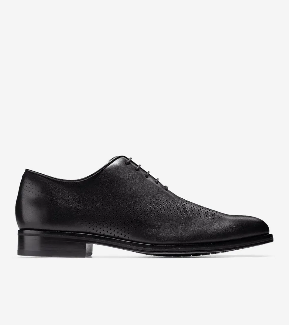 Cole Haan Extended Sizes & Widths|Dress Shoes*Men's Washington Grand Laser Wingtip Oxfords BlackLeather