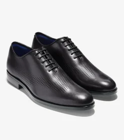 Cole Haan Extended Sizes & Widths|Dress Shoes*Men's Washington Grand Laser Wingtip Oxfords BlackLeather