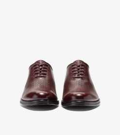 Cole Haan Dress Shoes|Oxfords*Men's Washington Grand Laser Wingtip Oxfords Bloodstone-Black